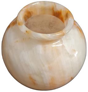 Maceta de ónix blanco natural, maceta de mármol Matka de ónix, maceta de piedra de ónix anhelada a mano - Product Image 1