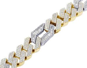 Nouvelle chaîne à maillons cubains en argent plaqué or jaune de créateur avec diamant Moissanite glacé S925 bijoux Hip Hop en argent Sterling - Product Image 3