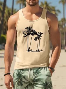 Camiseta sin mangas de verano para hombre, ropa informal de playa hawaiana, Camisa sin mangas de seda de secado rápido, camiseta sin mangas moldeadora de cuerpo a la moda para hombre - Product Image 2