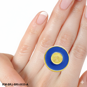 Anillo Espiral de Latón Esmaltado Azul Hecho a Mano, Joyería de Inspiración Griega Antigua, Regalo para Ella - Product Image 4