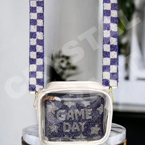 Mc Scots Sangle de sac à main perlée personnalisée en or blanc Sangles de sac de perles de rocaille Accessoires à la mode pour sacs - Product Image 3