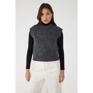 Suéter de Punto Crochet sin Mangas con Patrón Geométrico Informal, 100% Acrílico - Product Image 1