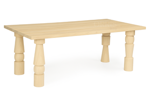 Elegante Mesa de Comedor de Madera Maciza Hecha a Mano, Diseño Moderno, Construcción Duradera, Acabado Natural, Forma Rectangular, Muebles para el Hogar Tallados - Product Image 3