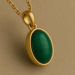 Elegante minimalista malaquita Natural 925 Plata de Ley sólida colgante de piedras preciosas rodio plateado joyería de declaración India - Product Image 3