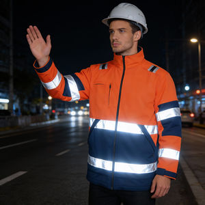Sudaderas de Seguridad de Poliéster Transpirable de Alta Visibilidad OEM, Cierre de Cremallera, Chaquetas de Seguridad Personalizadas con Reflectante - Product Image 2