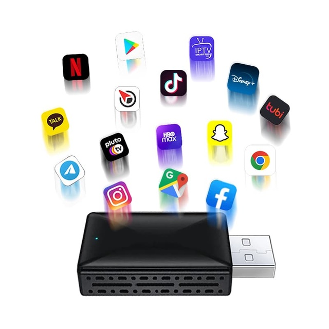 Wholesale Wireless CarPlay Android Auto Adapter 2 in 1 Box Port Support Youtube Netflix Infotainment System for Car