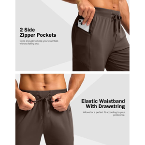 Workout Gym Training Track Joggers Pantalon de survêtement pour homme avec poches zippées, anti-rides, pantalon homme, pantalon teint uni - Product Image 4