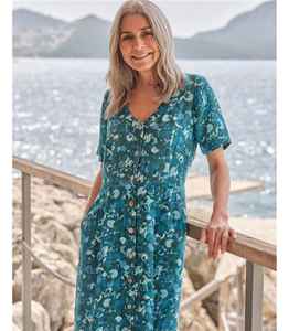 Women's <b>Summer</b> Casual Maxi <b>Dress</b> Vintage Floral 100% Cotton Puff Sleeves Tassel Embroidered <b>Sexy</b> Woven Natural Waistline - Product Image 1