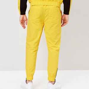 <b>men</b> sports trousers nylon windbreaker pants drawstring waist zipper ankle cuff jogger sweatpants - Product Image 3