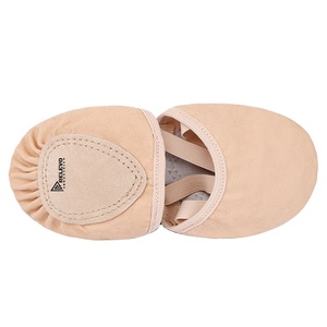 Chaussons de danse en toile personnalisés à bout fendu avec sangle élastique, légers, flexibles et confortables pour la pratique des filles et des femmes - Product Image 1