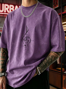 T-shirt Homme Oversize en Jersey 100% Coton Délavé au Sable, Style Vintage Usé, Manches Courtes, Col Rond, Streetwear - Product Image 6