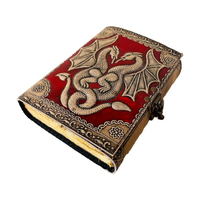 Journal en cuir gaufré double dragon Vintage Hardcover Grimoire Sketchbook Antique Carnet pour la lecture Classique Religieux