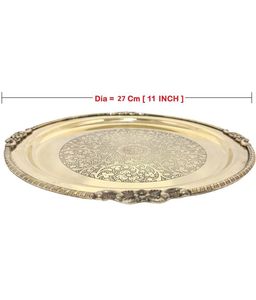 Plateau Meena en laiton fabriqué en laiton Adiba décor maison 11 pouces (doré) pour cuisine hôtel mariages Etc - Product Image 5