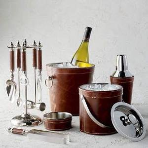 Juego de artículos de Bar de diseño moderno de lujo para el hogar, Hotel, restaurantes, fiesta, vino, cubo de hielo, bañeras de bebidas, cubo de hielo de Color marrón y plateado - Product Image 2