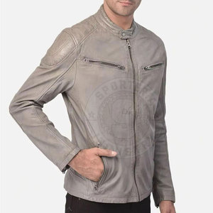 Factory Direct Sale New Arrival Long Sleeves <b>Men</b> <b>Leather</b> <b>Jacket</b> Customized Wholesale <b>Leather</b> Winter <b>Jacket</b> - Product Image 3