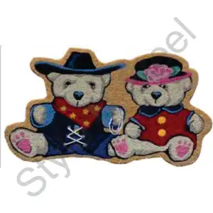 embossed doormat for house Anti Slip Rug Carpet pair of two teddy bears design with shape cut doormat for house at wholesale pr
