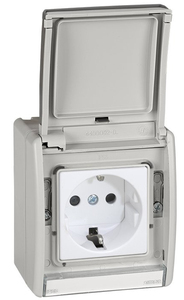 Base per Presa Schuko Monoblocco IP55 Simon 44 Aqua (4490432-035) - Product Image 1