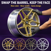Jantes forgées 2 pièces Gold Ten Spoke Star Silver Lip 18 19 20 21 pouces 5x112 5x114.3 5x120 BMW 320i