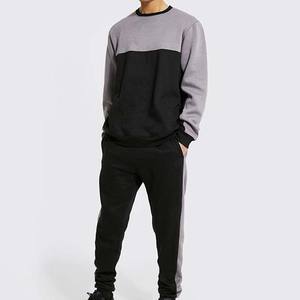 Ensemble de survêtement décontracté pour homme à imprimé personnalisé, 2 pièces, ensemble de jogging d'hiver, couleur contrastée, 100% coton molletonné léger - Product Image 1