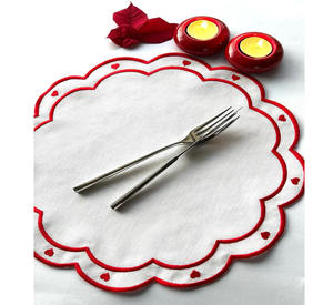 100% Cotton <b>Dinner</b> Best Sale Resort Hotel Tablemats Reusable High Quality Embroidered Double Border Machine Washable Placemats - Product Image 6