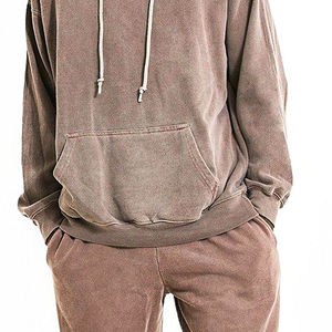 High Quality Acid Wash Tracksuit Casual Wholesale Unisex XXL Custom Logo Heavy Loose <b>Crewneck</b> Sweat Suit Spring Autumn Winter - Product Image 5