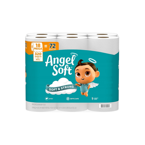 Angel Soft 2-Ply Toilet Paper, 18 Mega Rolls, 320 <b>Sheets</b> per Roll - Product Image 1