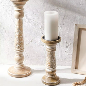 Portavelas de madera respetuoso con el medio ambiente de la mejor calidad para necesidades de decoración de fiestas de bodas y eventos a precios asequibles - Product Image 1