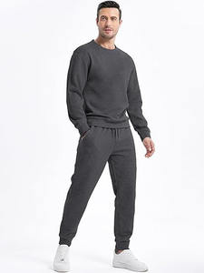 Chándal de algodón 100% de alta calidad para hombre, pantalones de chándal deportivos transpirables de tela suave para correr y Sudadera con capucha para invierno - Product Image 2