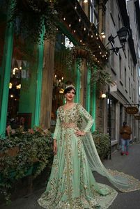 Qiao — robe CAFTAN moderne, broderie de doka, perles en verre de cristal, pierre de verre, travail pour mariage @ 2022 - Product Image 2