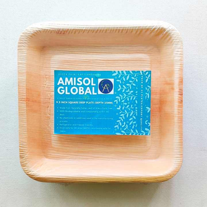 Assiettes jetables écologiques et personnalisables en feuilles de palmier élégantes biodégradables compostables pour les mariages, les fêtes et les événements spéciaux - Product Image 1