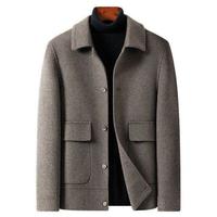 Veste à carreaux vintage pour homme en mélange polyester/coton, col rabattu, fermeture boutonnée, coupe-vent et respirante, collection automne-hiver