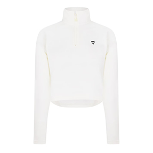 Logo personnalisé pull-over sweat-shirt à demi-fermeture éclair Streetwear femmes sweat-shirt surdimensionné sans poches décontracté coupe ample vêtements d'hiver - Product Image 1