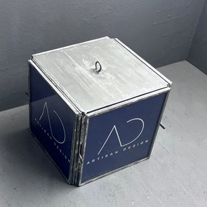 Marco de fotos de 4 lados, decorativo, de metal, hierro y vidrio con acabado gris - Product Image 4