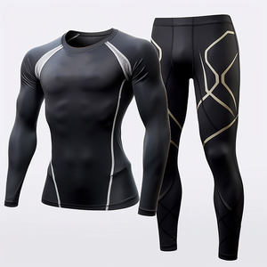 Ensemble de compression pour hommes OEM, Rashguard et leggings imprimés par sublimation personnalisés pour les arts martiaux professionnels et les vêtements de sport - Product Image 2