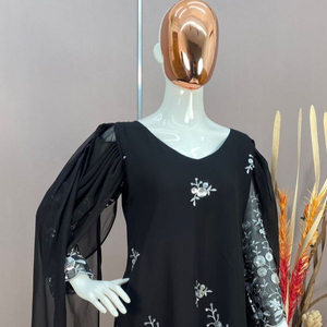 Traje de trabajo de secuencia de estilo exclusivo, diseñador elegante, con pantalón y mangas de lujo cosidas - Product Image 1