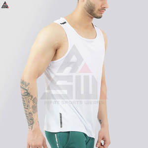 Hommes décontracté Fitness Logo personnalisé Respirant Séchage rapide Bambou Athlétique Musculation Vêtements de sport Sans couture Dos Gym Débardeurs - Product Image 4