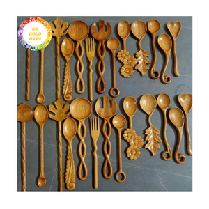 ช้อนไม้เครื่องใช้จากธรรมชาติเป็นมิตรต่อสิ่งแวดล้อมสำหรับใช้ในครัวทำอาหารและเตรียมอาหารแฮนด์เมดจากเวียดนาม - Product Image 5