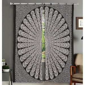 Mandala imprimé 100% coton rideaux occultants pour fenêtre porte décor Style bohème vague Design décor à la maison Textiles - Product Image 5