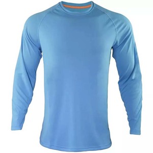 Vente en gros de chemises unies à manches longues recommandées personnalisées, créez votre propre chemise de pêche avec marque privée 100% polyester - Product Image 1
