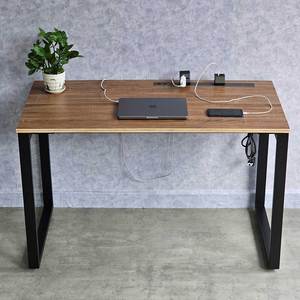 ZDesk ZD002 <b>Computer</b> <b>Desk</b> with Integrated Sliding Power Rail Rectangular Iron Legs Plywood Wood Frame - Product Image 6