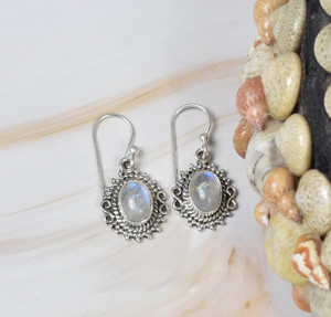 Rainbow Moonstone <b>Earrings</b> 925 Sterling Silver <b>Handmade</b> Oval Dangle <b>Earrings</b> Unique Design Jewelry Christmas Gift Wholesale Bulk - Product Image 3