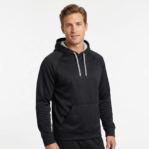 Sweat-shirt à capuche bleu marine pour homme, manches raglan, coupe classique, couleur unie, vêtement décontracté d'automne, tissu en molleton respirant - Product Image 2