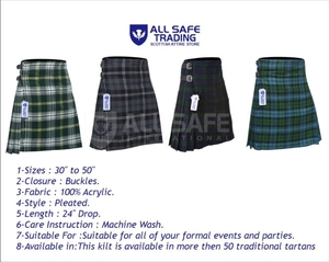 สก็อตตี้สก็อตแบบดั้งเดิมของผู้ชายผ้าตาหมากรุกดั้งเดิมดีไซน์คลาสสิกมีจีบปรับสีใส่สบาย - Product Image 4