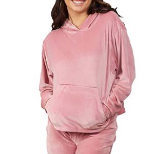 Nouveauté, sweat à capuche en velours pour femme, utilisation en extérieur en hiver, matière douce et durable, anti-rides, respirant, logo frontal, prix avantageux - Product Image 2