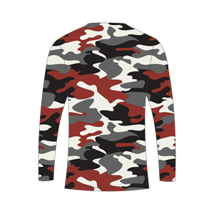 Camiseta de manga larga con sublimación personalizada para hombre, camuflaje rojo, para caza, pesca, deportes atléticos, Trackstar OEM, marca privada TSI-G05-P0792 - Product Image 3