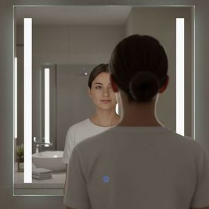 กระจกอุ่นรุ่นใหม่ 350W 240V ควบคุมด้วยคลื่น LED ไร้กรอบ ป้องกันฝ้า อินฟราเรด ดีไซน์เรียบหรู สีขาว ควบคุมอัจฉริยะ ป้องกันความร้อนเกิน - Product Image 1