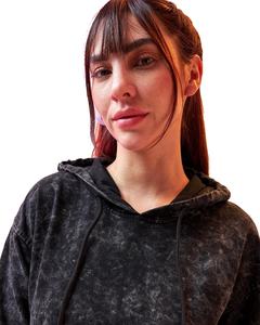 Sudadera con Capucha de Felpa Francesa 100% Algodón para Mujer, de Peso Pesado, Lavado Ácido, con Estampado Serigrafiado Personalizable en la Parte Delantera - Product Image 5