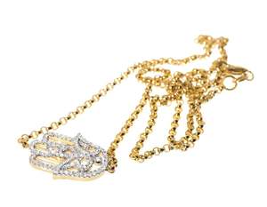 Iced Out corte redondo Moissanite diamante religioso Hamsa mano 925 plata esterlina joyería fina colgante para hombres - Product Image 4