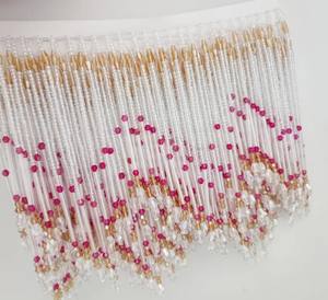 6 Inch Beaded Fringe: Seed Beads, Crystal Beads, <b>Lampshade</b> Trim - Product Image 2