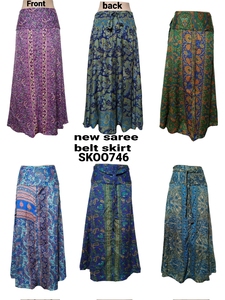 ส่าหรีผ้าไหมพิมพ์ลายแบบดั้งเดิมของผู้หญิง100% ใส่ได้พอดีกับสไตล์วินเทจเข็มขัดคาดเอวที่เข้าคู่กันเป็นธรรมชาติสำหรับลุคโบโฮ - Product Image 2